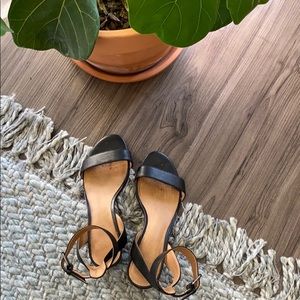 Madewell Stacked Heel Black Sandals